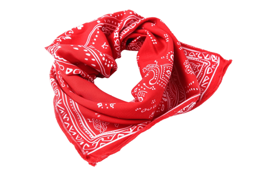 Red bandana against transparent background png