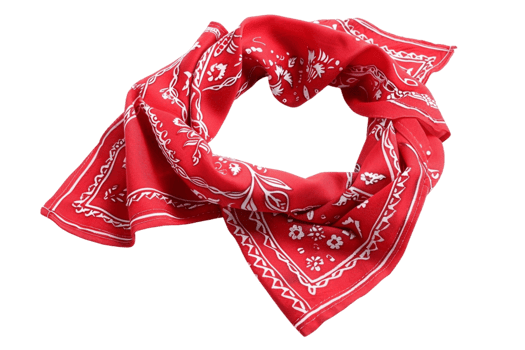 Red bandana against transparent background png