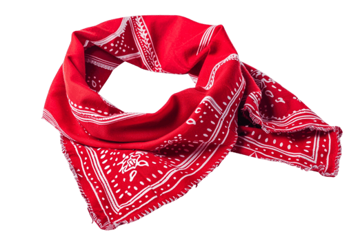 Red bandana against transparent background png