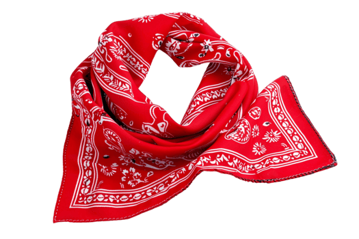 Red bandana against transparent background png