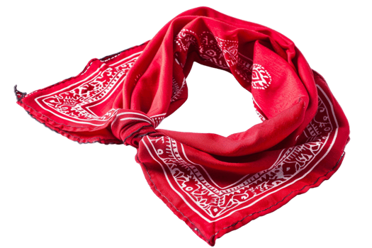 Red bandana against transparent background png