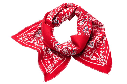 Red bandana against transparent background png