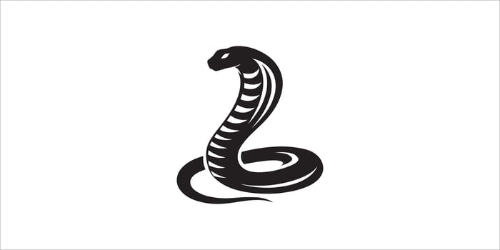 Silhouette Style Cobra Snake Illustration Bold and Dynamic Design vector
