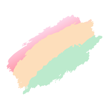 Abstract pastel paint stroke in pink, peach, and mint green colors, perfect for creative backgrounds and artistic designs. png