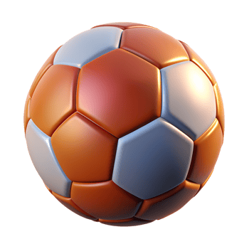 Close-up of a vibrant, multi-colored soccer ball with a hexagonal pattern, ideal for sports-related projects and designs. png