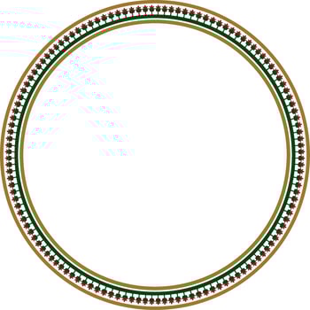 colorful round byzantine ornament. Circle, border, frame of ancient Greece and Eastern Roman Empire. Decoration of the Russian Orthodox Church. vector