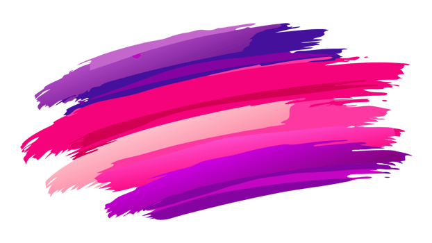 Vibrant abstract painting with bold brush strokes in shades of purple, pink, and magenta, creating a dynamic and colorful artistic effect. png