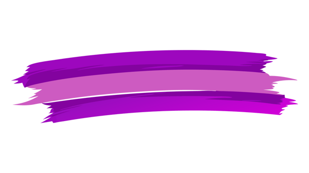 Vibrant purple paintbrush stroke on a transparent background, perfect for design projects, digital art, and creative graphics. png