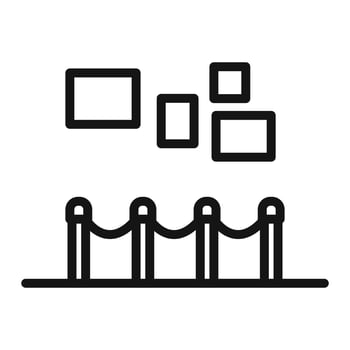 Exhibit icon Black line art vector