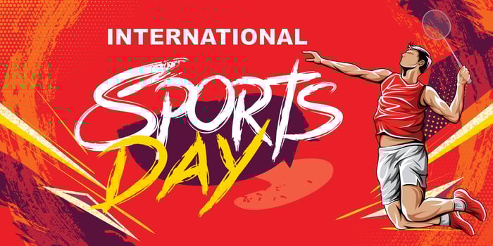 Badminton Sports Banner Background . International Sports Day Illustration Banner background vector
