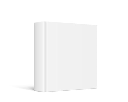 mock up of standing book with white blank cover isolated vector
