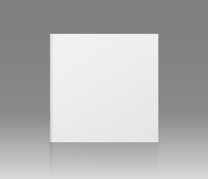 realistic standing 3d magazine mockup with white blank cover isolated. vector