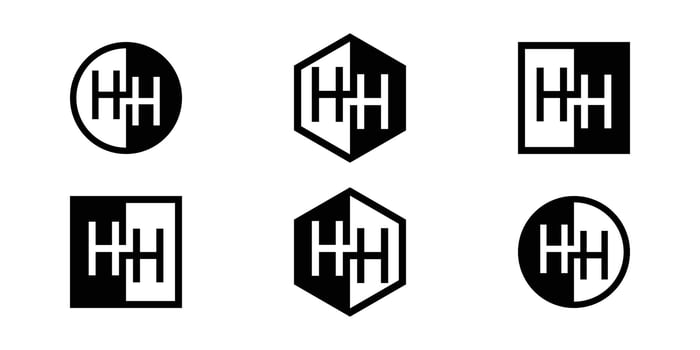 Letters HH Positive and Negative Logo Set, suitable for any business vector