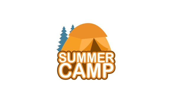 Summer camping logo isolated on background vector
