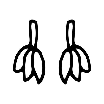 Single element of summer earrings in doodle set. Hand drawn illustration for greeting cards, posters, stickers and seasonal design. vector