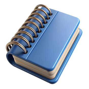 Blue spiral-bound notebook isolated on white background, perfect for office, school, and personal use. Ideal for organizing and note-taking. png