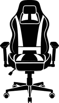 gaming chair silhouette illustration. black and white vector