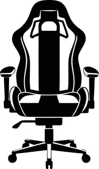 gaming chair silhouette illustration. black and white vector