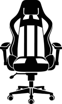 gaming chair silhouette illustration. black and white vector