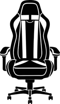 gaming chair silhouette illustration. black and white vector