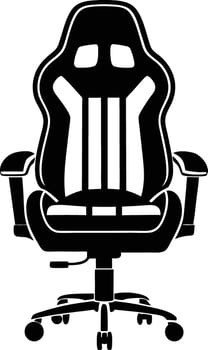 gaming chair silhouette illustration. black and white vector