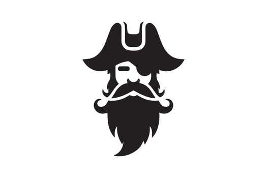 Pirate silhouette isolated vector