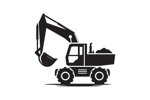 construction site vehicle silhouette vector
