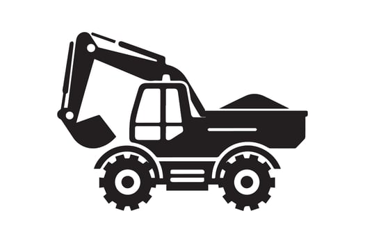 construction site vehicle silhouette vector