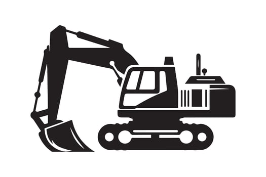 construction site vehicle silhouette vector