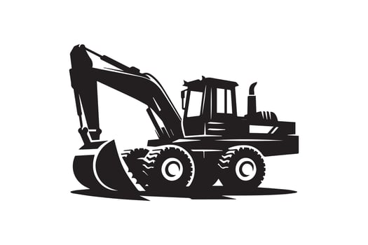 construction site vehicle silhouette vector