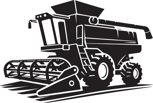Agriculture harvester silhouette illustration isolated on a white background vector