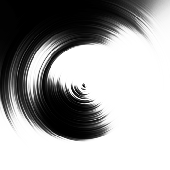 Black and white radial abstract background overlay. Circle effect. Graphic illustration with transparent background. png