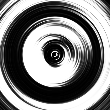 Black and white radial abstract background overlay. Circle effect. Graphic illustration with transparent background. png