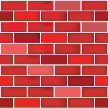 A seamless different red color bricks wall pattern background illustration vector