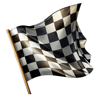 Black and White Checkered Flag Illustration Style png