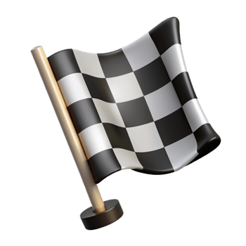 Black and White Checkered Flag 3d Asset png