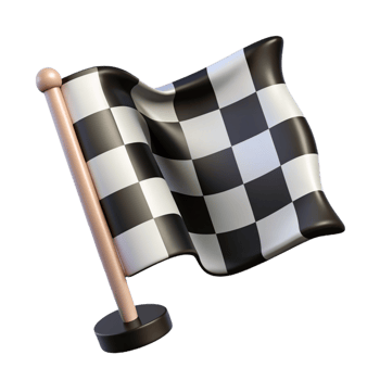 Black and White Checkered Flag 3d Style png