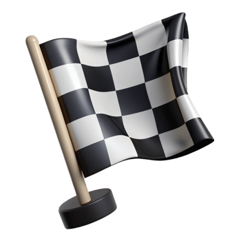 Black and White Checkered Flag 3d Item png