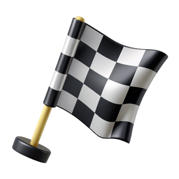 Black and White Checkered Flag 3d Concept png