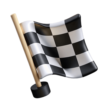Black and White Checkered Flag 3d Graphic png