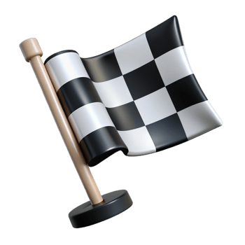 Black and White Checkered Flag 3d Design png