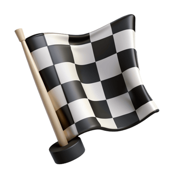 Black and White Checkered Flag 3d Illustration png