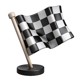 Black and White Checkered Flag 3d Image png