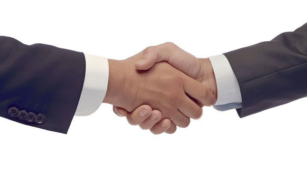 Professional handshaking isolated on transparent background png