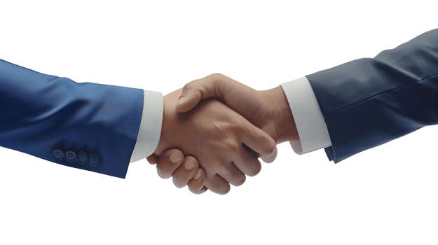 Professional handshaking isolated on transparent background png