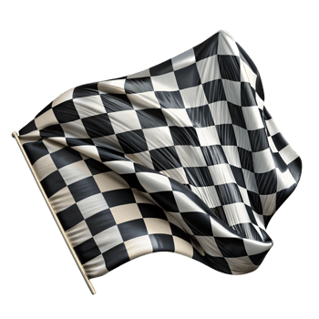 Realistic Black and White Checkered Flag Object png
