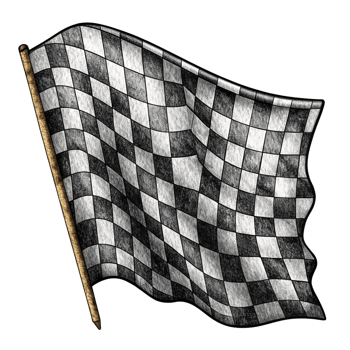 Graphic of Black and White Checkered Flag png