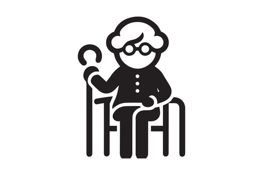 Grandma silhouette. Grand mother silhouette illustration isolated white background vector