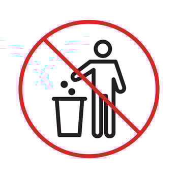 Do not litter icon Black line art vector