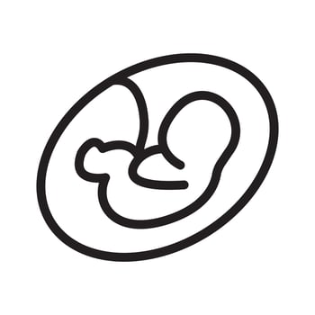 Embryo Child icon Black line art vector